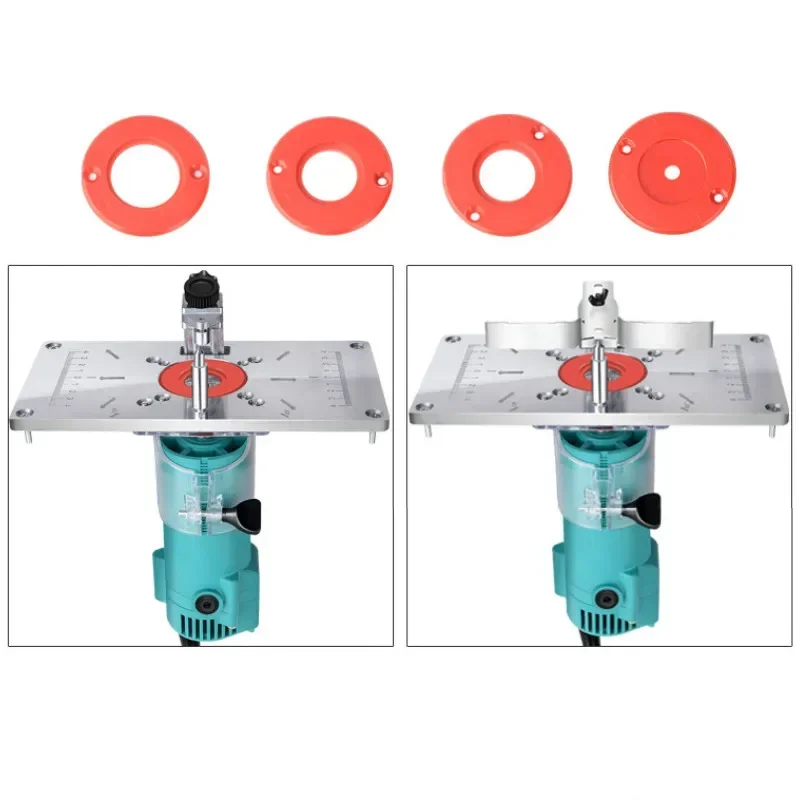 Aluminum Router Table Insert Plate for Woodworking Benches with Rings