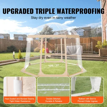 Sports Tent Instant Pop-Up Tent Shelter Weather Proof 4-8 People Clear 3