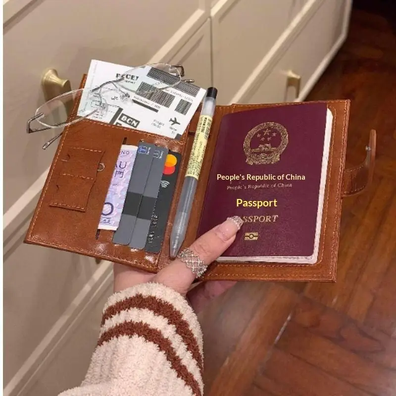 Portafoglio da Viaggio per Passaporto, Porta Carte RFID Bloccante per Donna e Uomo, Porta Documenti e Biglietti Aerei, Portafogli Multifunzione - immagine 5
