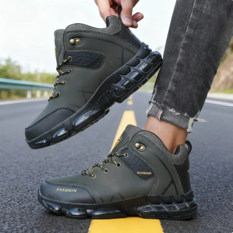 Fashion Forward Men's Hiking Boots High-Top Outdoor Shoes Breathable Non-Slip Trekking Sneakers 2025 Latest Collection Hot Sale