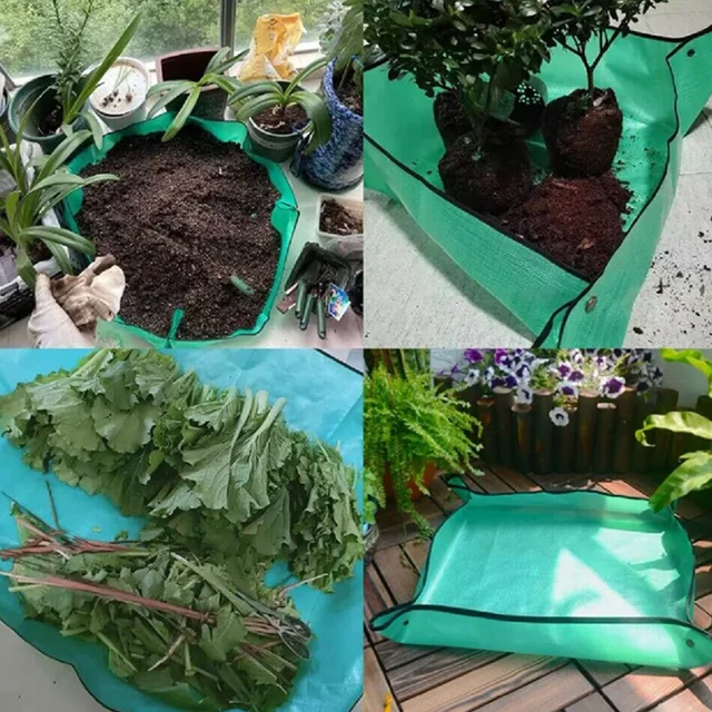 66/75/100 Cm -Es Ültetési Szőnyeg Kertészkedés Ismétlő Pad Összecsukható Kerti Növényi Pot Pe Vízálló Transzplantáló Szőnyegek - Image 2