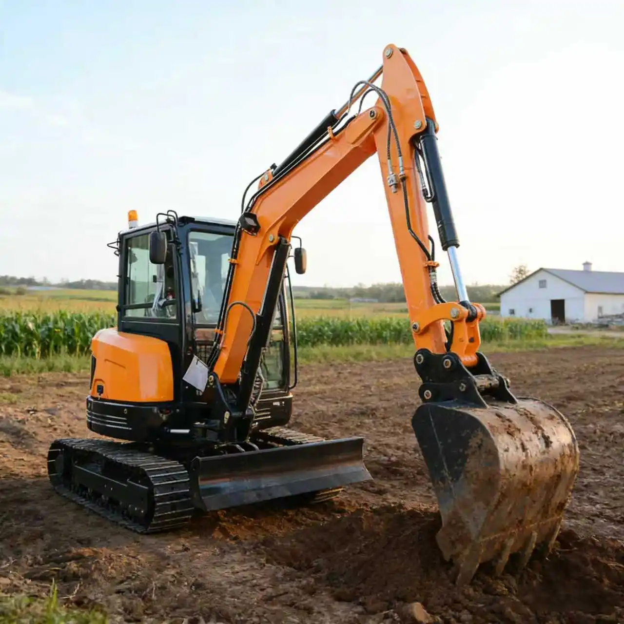 Vollhydraulischer 3,5-Tonnen-Minibagger mit Dieselmotor, Gummiketten, Kompaktbagger, CE EPA Baumaschine, kundenspezifisch anpassbar