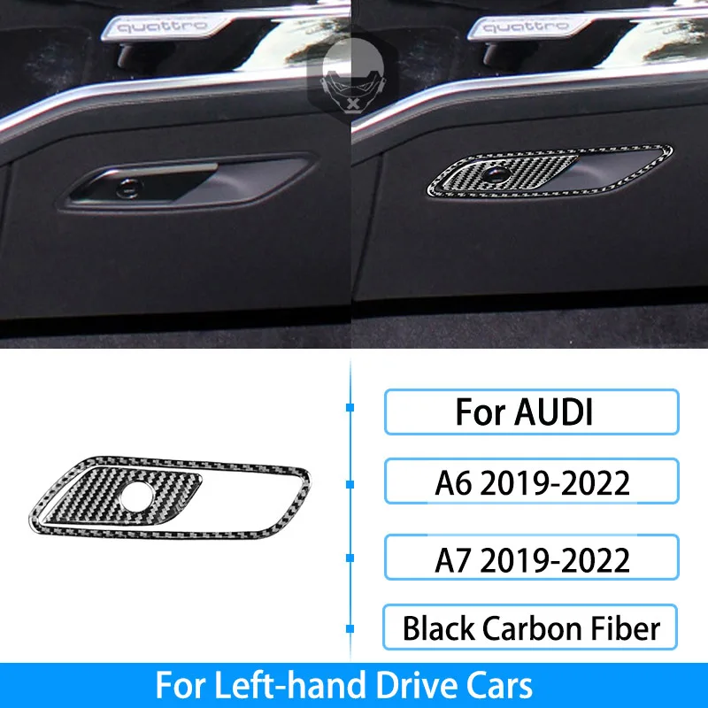 KUNGKIC Per FIAT 500 Abarth 595/595C/695 Interruttore bagagliaio auto copertura trim decorativa adesivo fibra di carbonio trim accessorio esterno, regalo, nero
