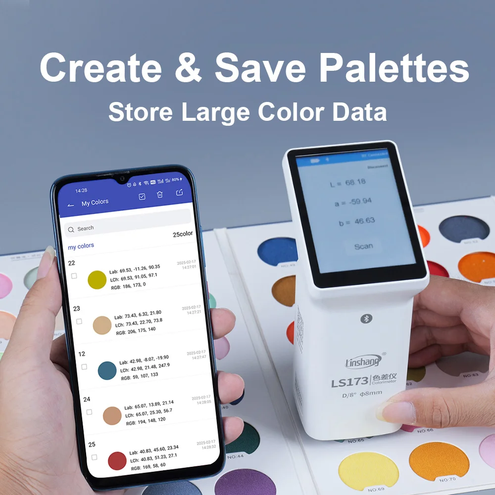Portable Colorimeter Digital LS173 D/8&deg; Professional Linshang Color Measuring Device for Car Paint