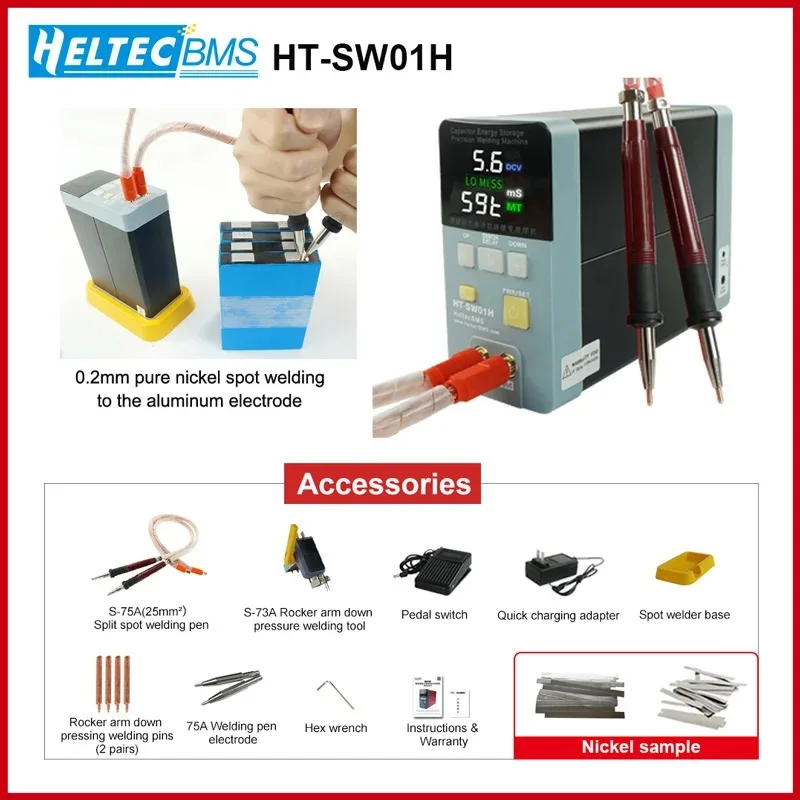 HT-SW01H  Lithium Battery Spot Welding Machine Large Single Battery Aluminum to Nickel High Power Pulse Handheld Touch Spot Weld 4
