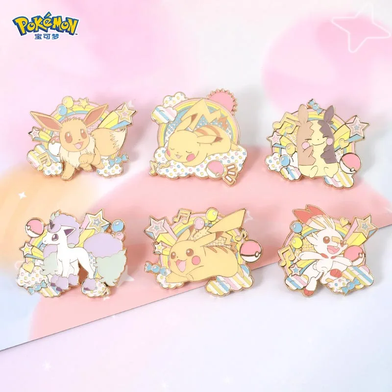 

New Pokmon Pikachu Metal Emblem Anime Surrounding Brooch Lapel Badge Cartoon Movie Jewelry Gift for Fans Kids