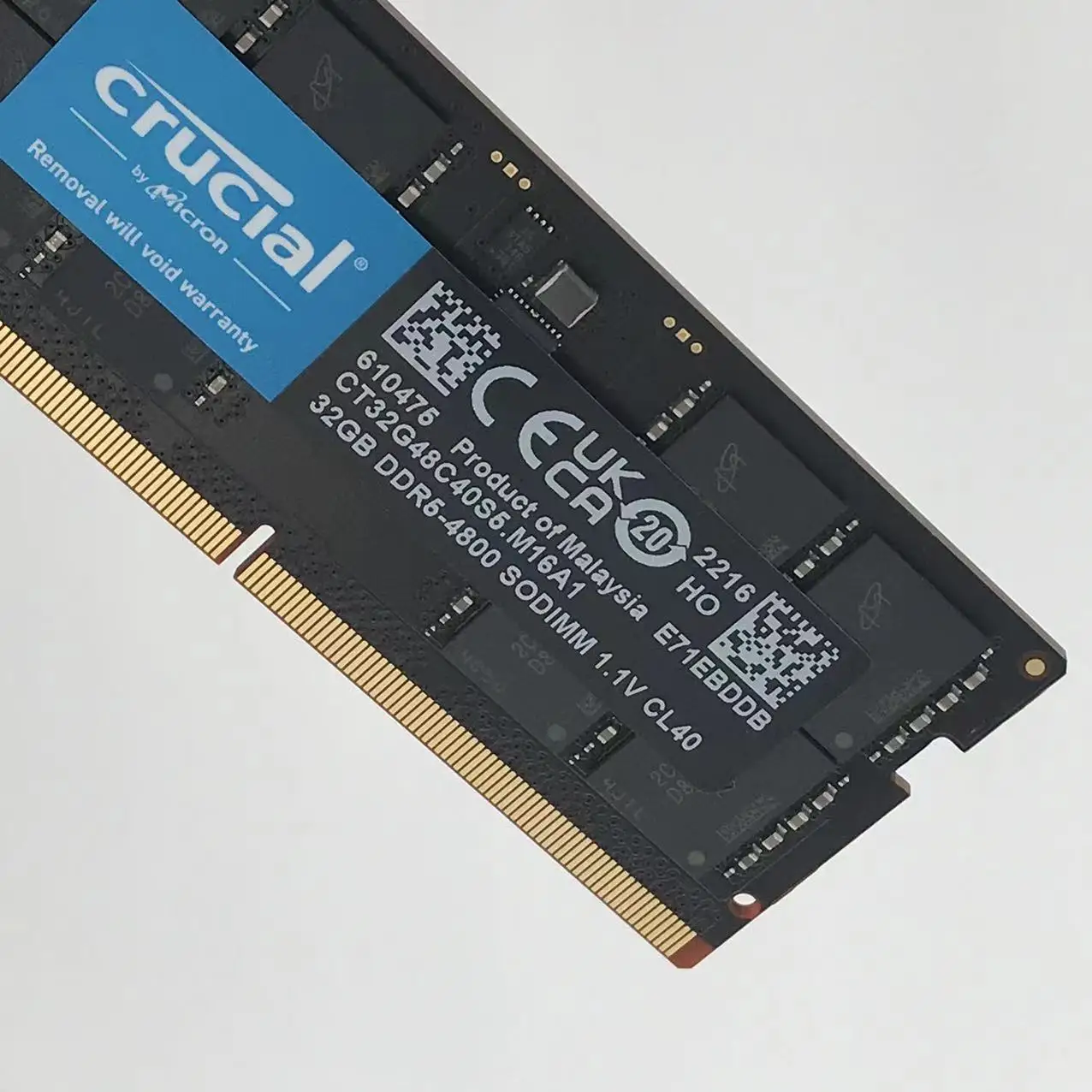Crucial RAM 32GB DDR5 4800MHz CL40 Laptop Memory CT32G48C40S5 at