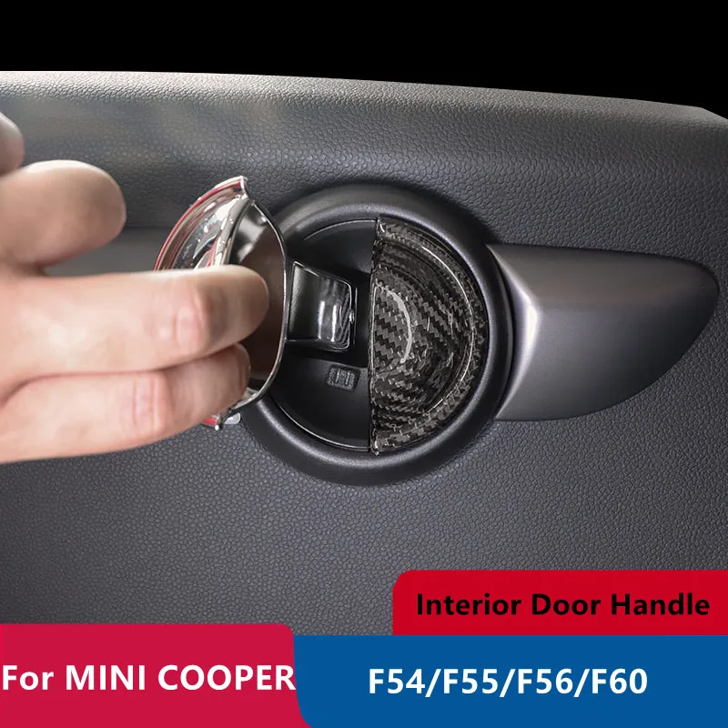 real-fibra-de-carbono-handle-capa-adesivo-acessorios-interior-do-carro-mini-cooper-acessorios-f55-f56-f60-countryman-f54-clubman