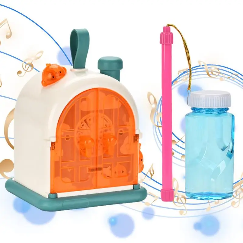 

Portable Firework Bubble Maker House Shape Party Automatic Bubble Maker Outdoor Toys 20 Holes Upgrade Bubble Blower With Light