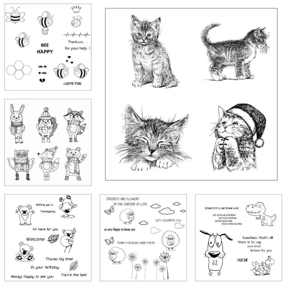 Arbuya Wetlands Clear Stamps - Duck, Heron & Swan Silhouette Stamps For Card Making