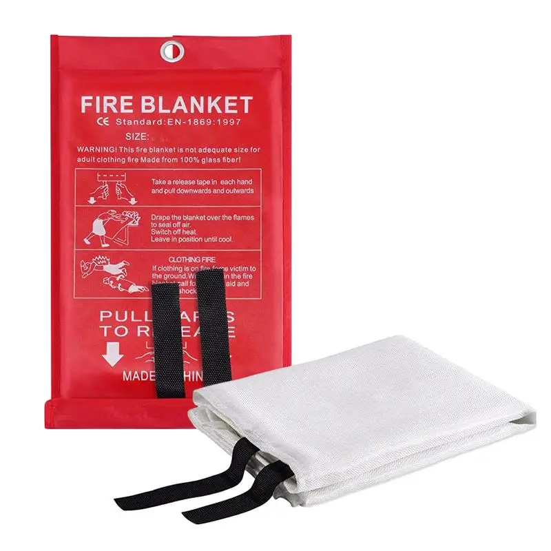 

Fire Extinguisher Blanket High Heat Resistant Fire Safety Blanket 1x1m Fire Suppression Blanket Fire Safety Equipment For Home