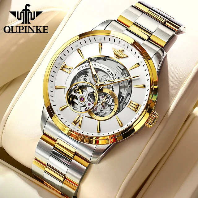 New Luxury Men's Wristwatch Waterproof Luminous Sapphire Tungsten Steel Skeleton Automatic Mechanical Men's Watch Gift 1