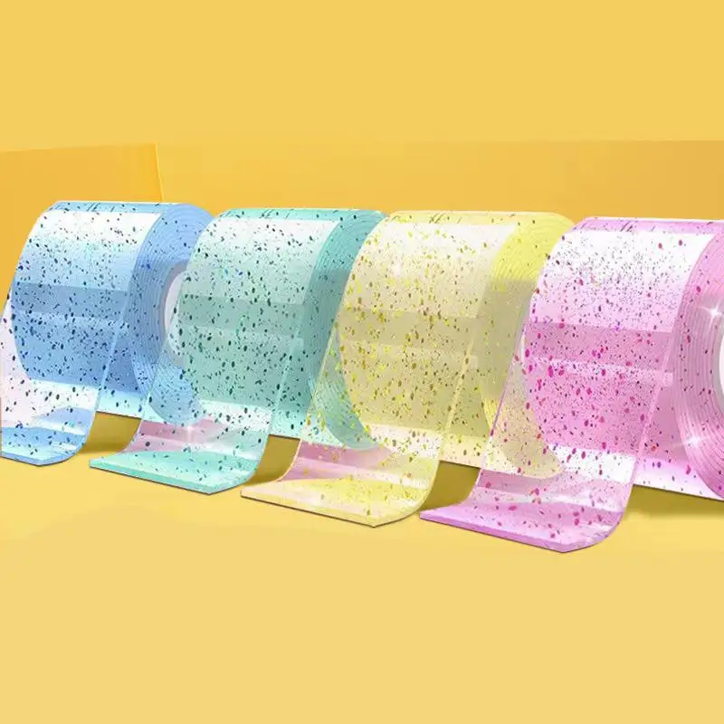 Adhesive Blowable Bubble Tapes Colorful Glitter DoubleSided Reusable