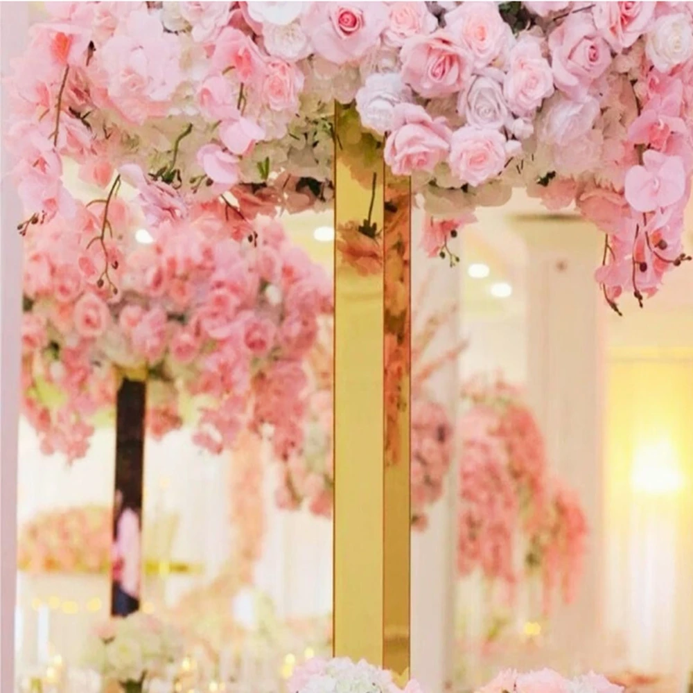 3pcs/10pccs)60-120cm)Not Crystal shinny gold /sliverFlower Stand Wedding Road Lead Not Acrylic Centerpiece For Event Party Decor