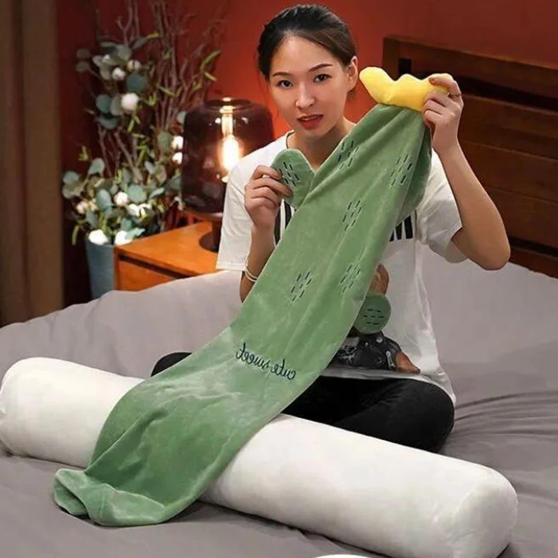 Cylindrical Pillowcase Modern Simple Cute Fruits Soft Long Pillow Cover Cervical Roll Headrest No Liner No Pillow Core