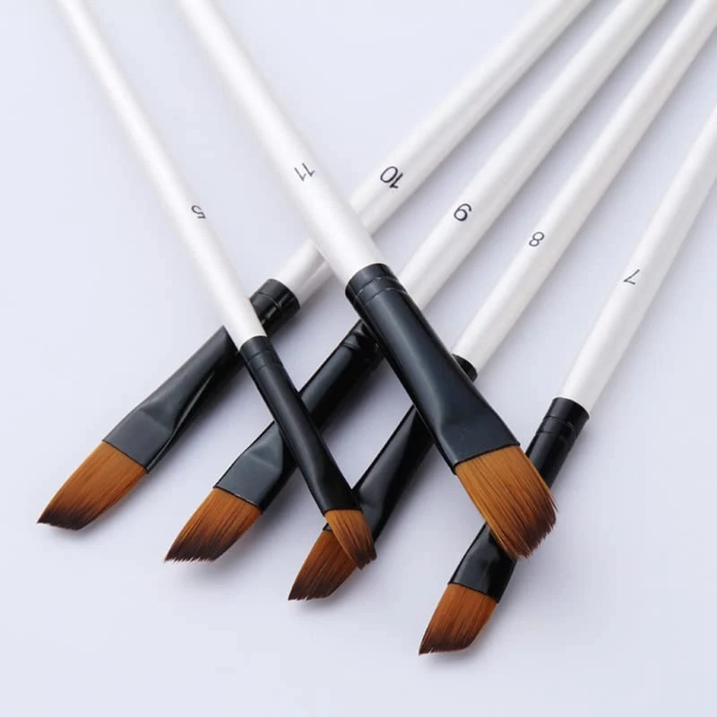 12Pcs ���Ϸ� ��� ����Ʈ �귯�� ���� ���� Filbert �÷� ���� ��ũ ����Ʈ �׸� �н� DIY ��äȭ ���� ��