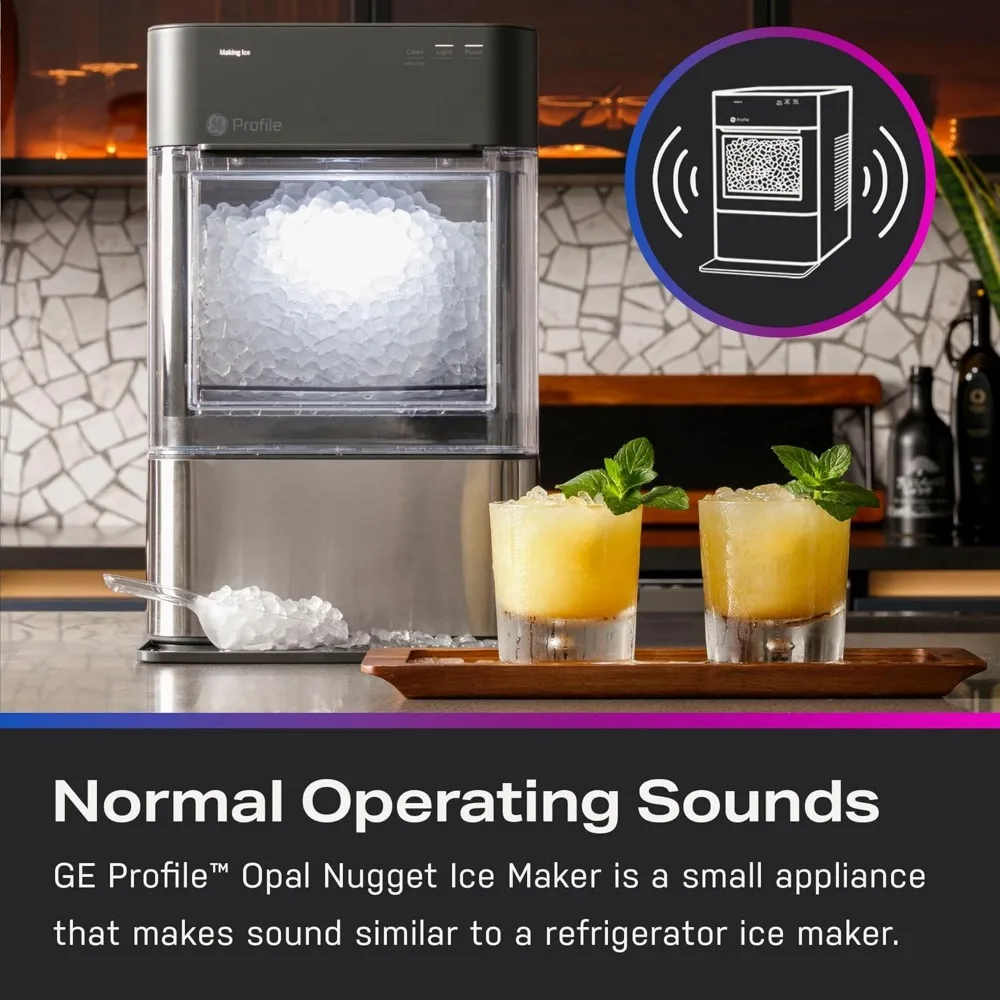 2.0, Chewable Crunchable Countertop Nugget Ice Maker, Scoop included, 38 lbs in 24 hours, Pellet Ice Machine wit
