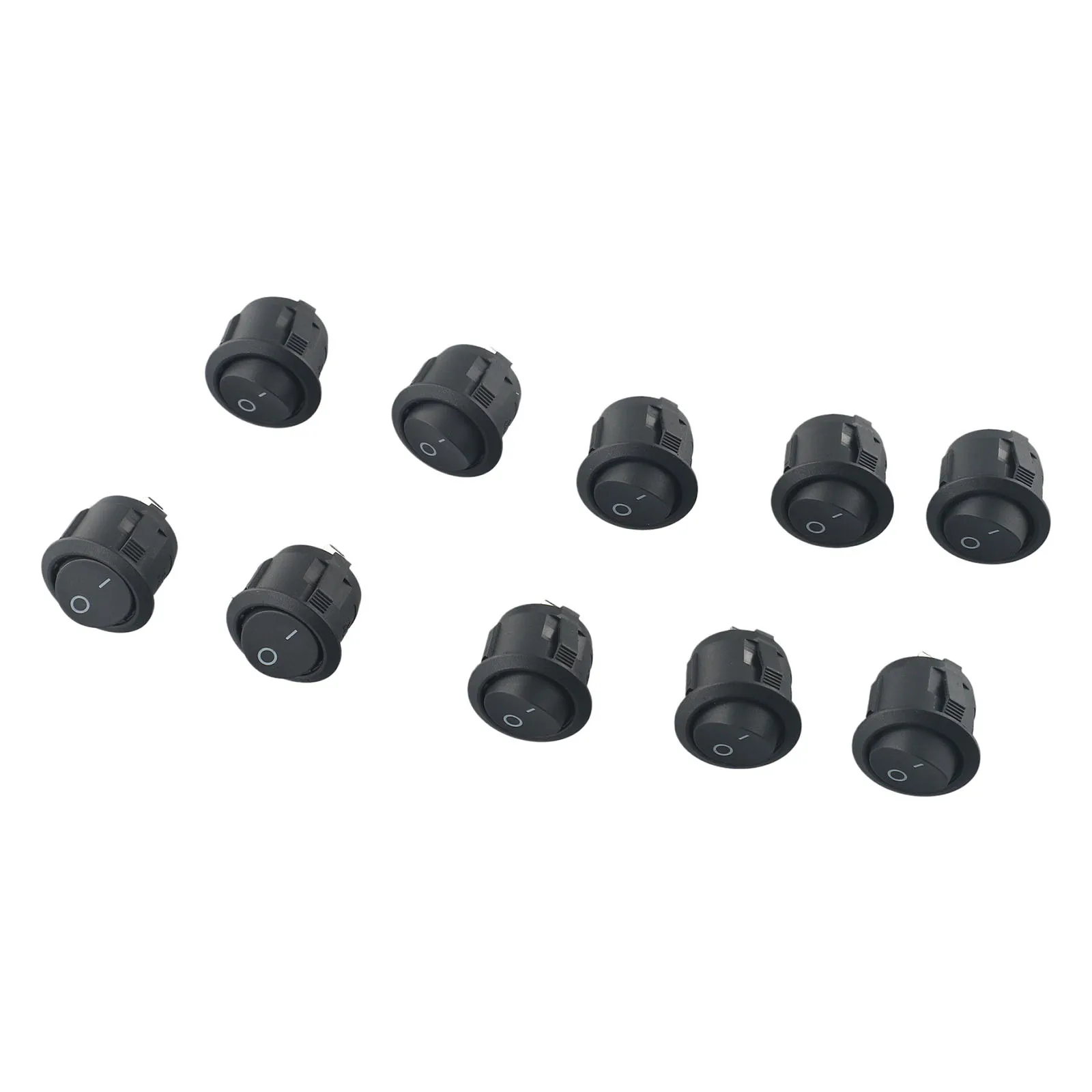 

10PCS 12v Round Rocker Switch ON/OFF 2 Pin SPST Compatible With Camper Van/ Caravan/ Motorhome/Boat 6A 250V 23mm Switches