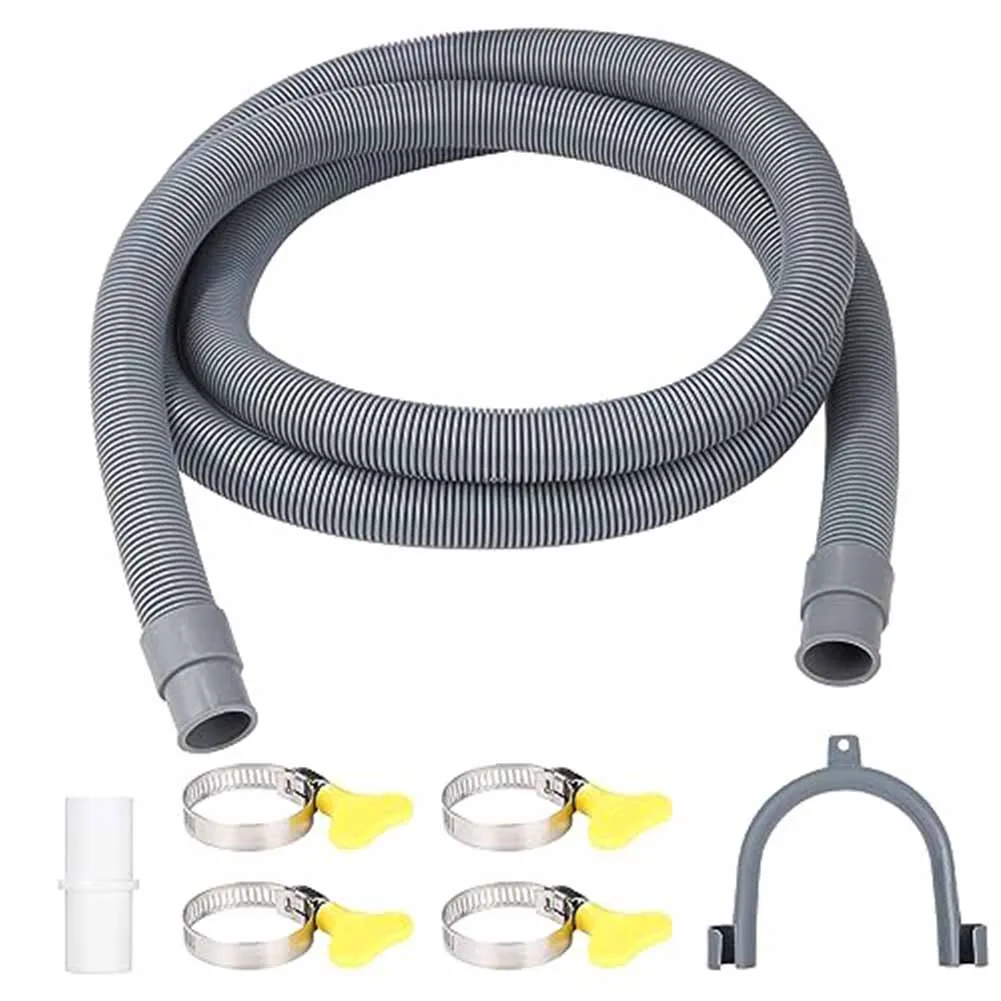 

1/2M Washing Machine Drain Extension Hose Kit Dishwasher Outlet Plastic Extension Hose Drain Pipe PP Stretchable Drain Hose