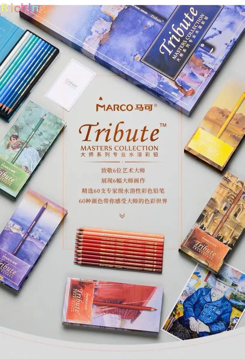 Marco Tribute Masters Collection Professional Watercolor Pencils, Set of  100 Colors, Water-soluble Colored Pencils for Artists - AliExpress