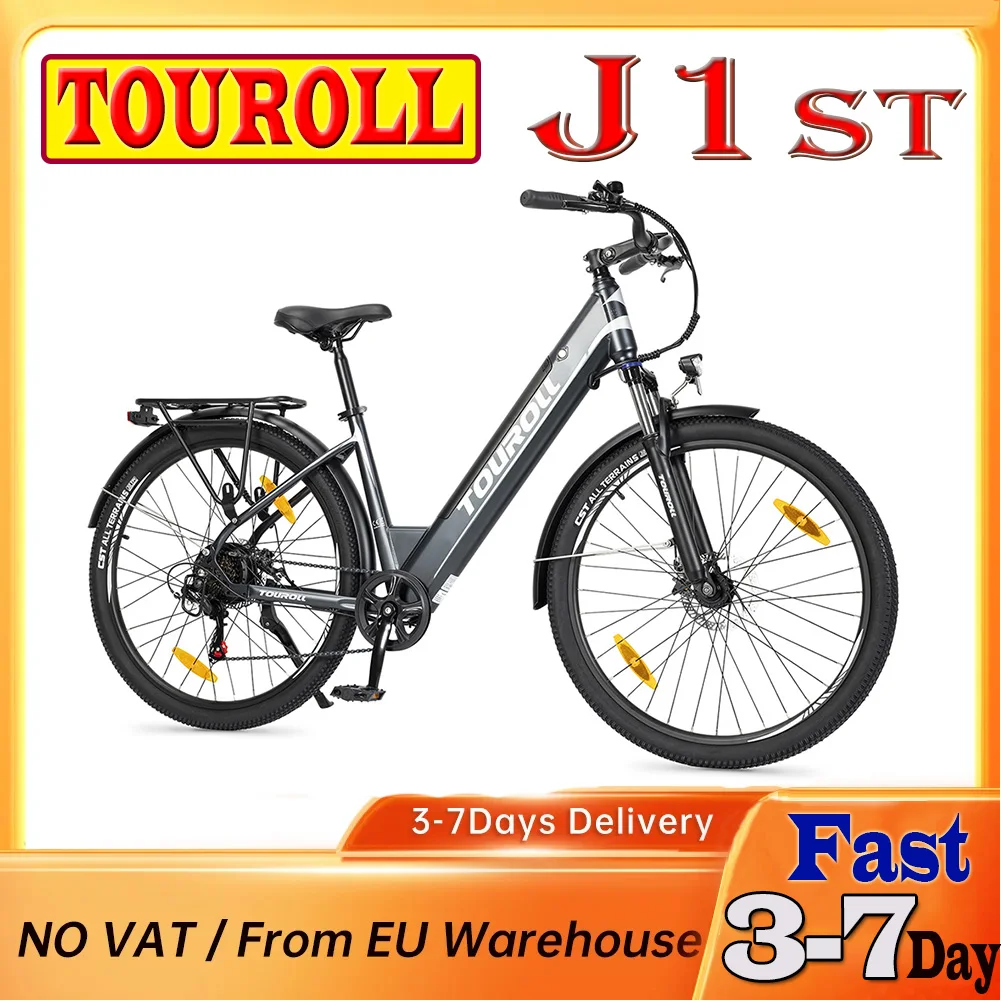 Touroll J1 St 27.5 "Bici Da Trekking 250W Motore 561.6Wh Batteria 100Km Gamma Freno A Disco Meccanico Bici Elettriche Per Adulti