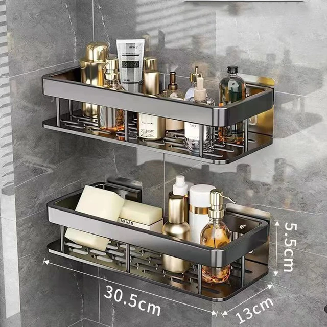 HOShelves-Étagère d'angle murale sans perçage, rangement de douche