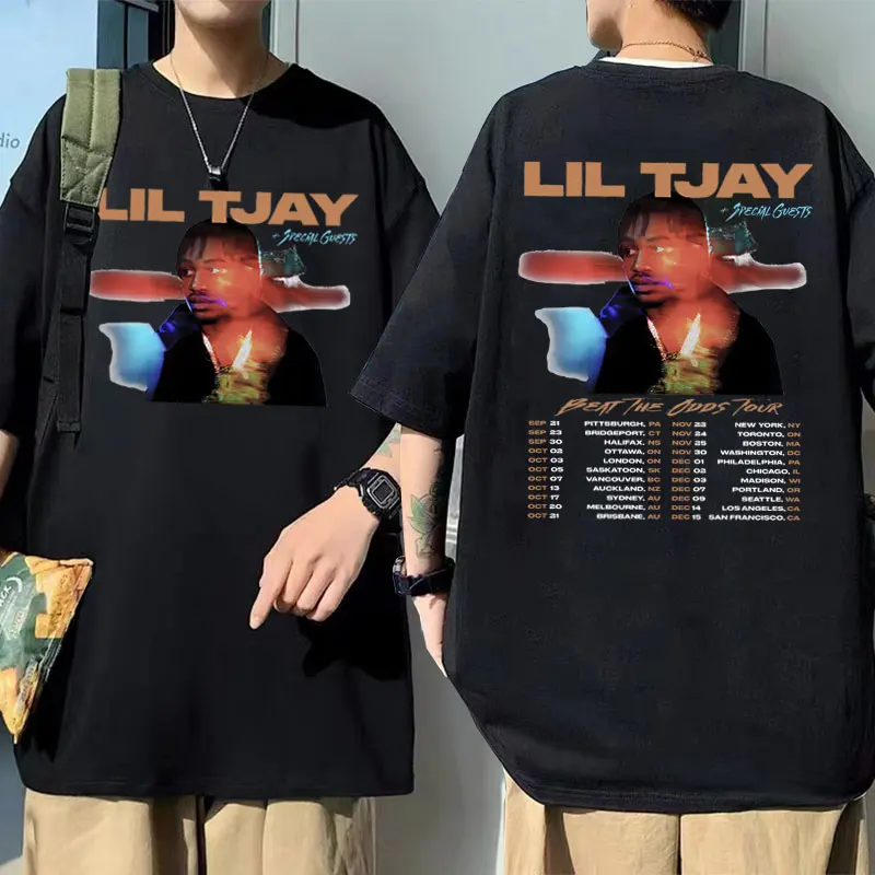 

Rapper Lil Tjay Beat The Odds Tour Concert T Shirt Men Women Hip Hop Vintage Oversized Tshirt Male Fashion Casual Cotton T-shirt