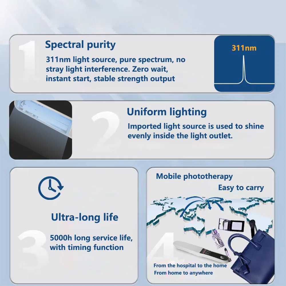Uvb 311nm Narrow Band Light Therapy Lamp Instrument For Psoriasis Vitiligo Skin Disease Treatment Anti-White Spot Of Uvb Lamp 4