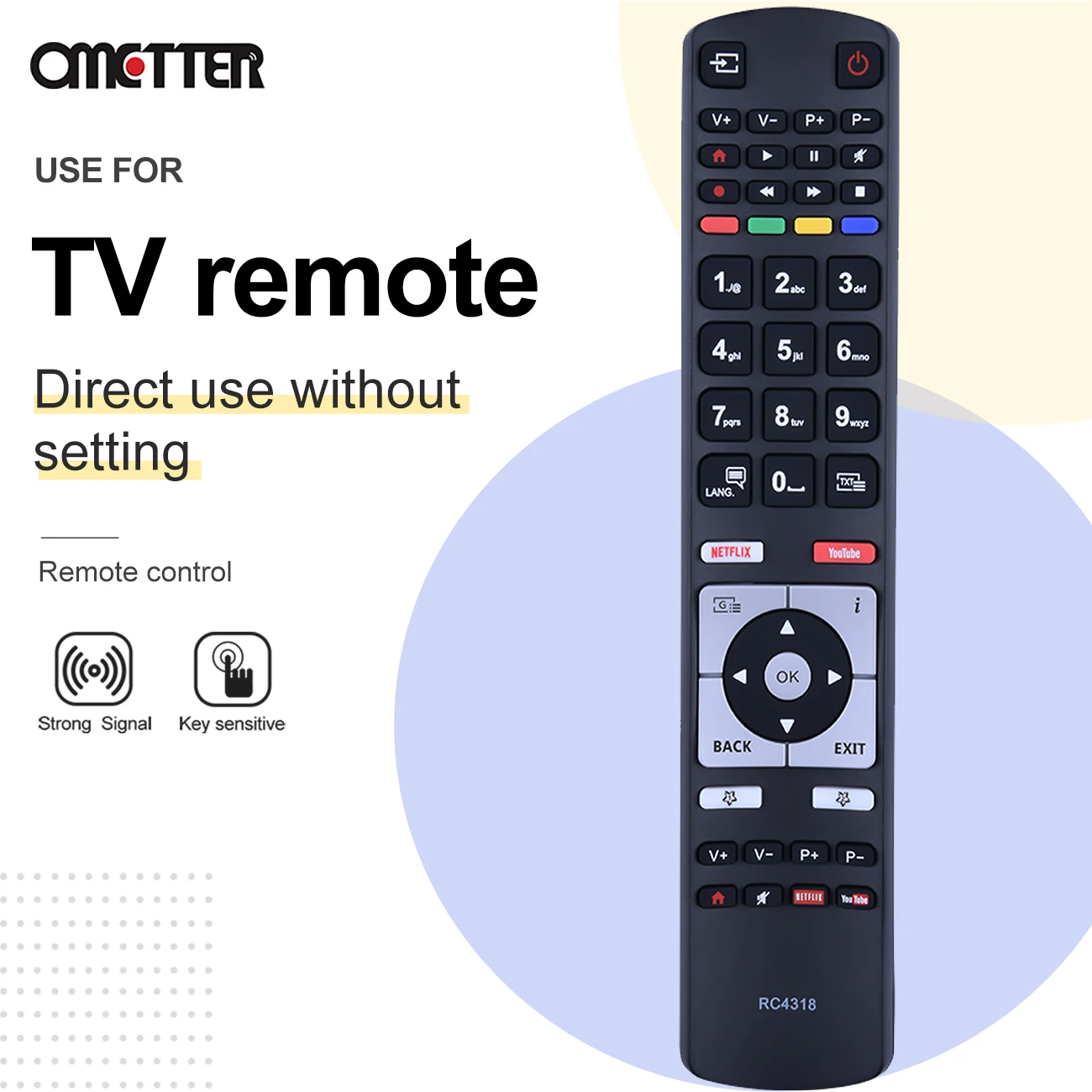 Dakana Télécommande de rechange pour Telefunken RC4318P / RC4318 Finlux  Vestel Edenwood 4K Ultra HD avec boutons  Netflix TV Récepteur TV  Remote Control préconfigurée et prête à l'emploi : : High-Tech