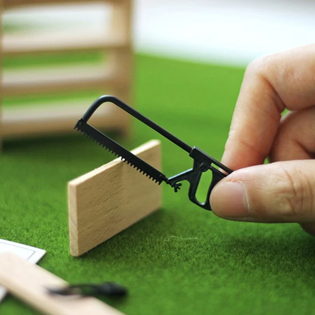 Mini Saw Outdoor Gardening Scene Simulation Tool For Doll House Decoration 1/12 Dollhouse Miniature Accessories 5