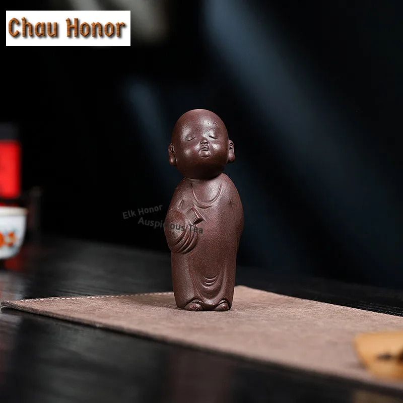 Yixing Purple Sand Iron Blood Red Sand Tea Pet Vintage Tea Spirit Tea Figurine Play Toys Tea Statue Ornaments Accessories Craft