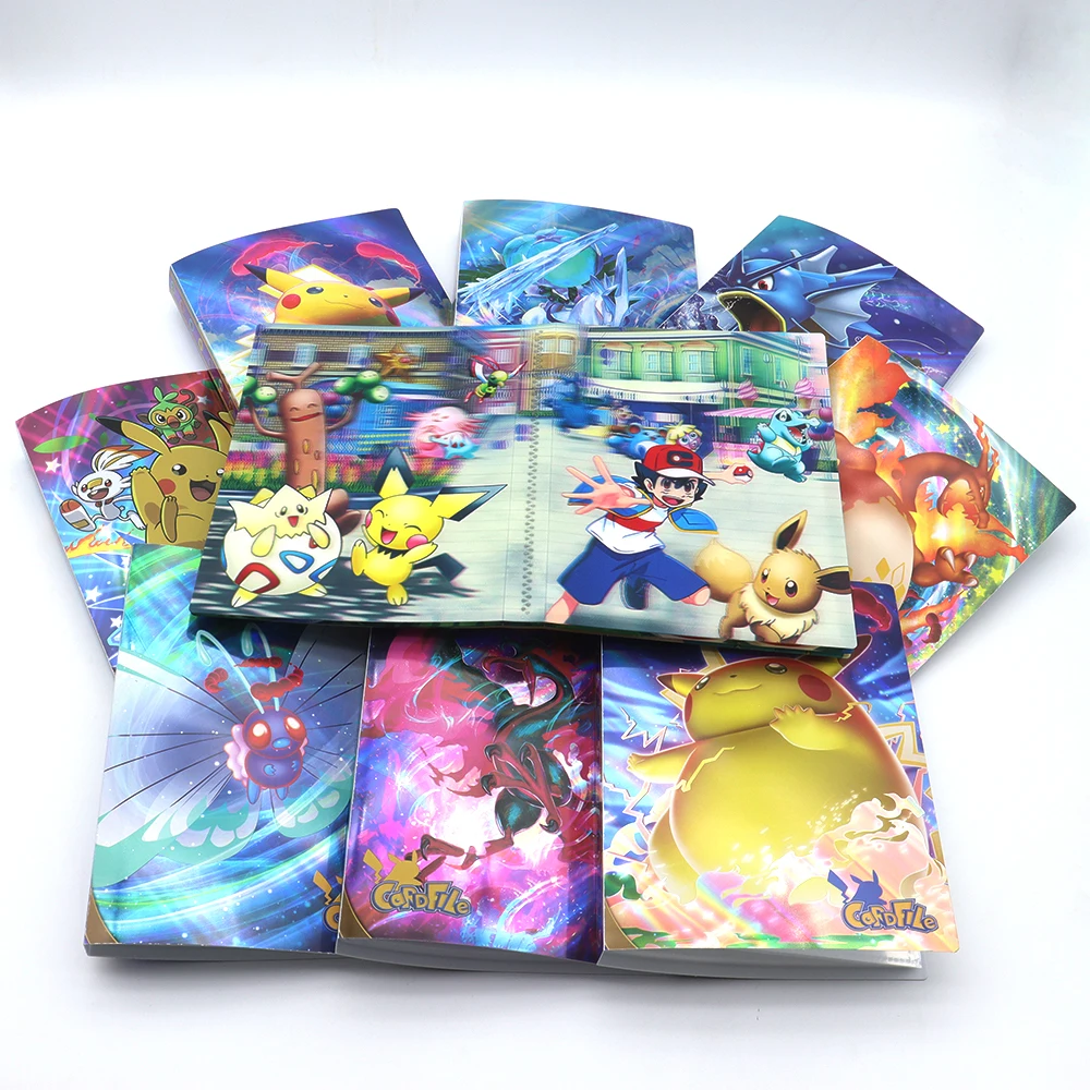 Pokemon Album 3D Holographic 240pcs Pikachu Charizard Shining Map Collections Notebook Binder Folder Holder Book Cards Protector
