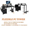 47.3" Computer Desk with Power Outlet,Monitor Stands,Shelves, Writing Table/Gaming Desks with Drawers,Office Desk 4