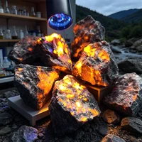 Pierre de flamme Yooperlites naturelle, pierre de décoration de Syenite, Sodalite fluorescente, cristal brut minéral, spécimens de Collection UV à ondes longues 3
