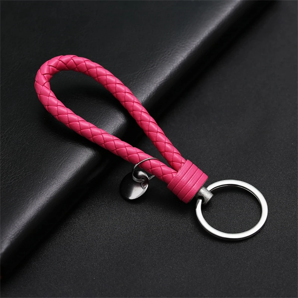 Braided PU Leather Wristlet Keychain Strap - Stylish Accessory