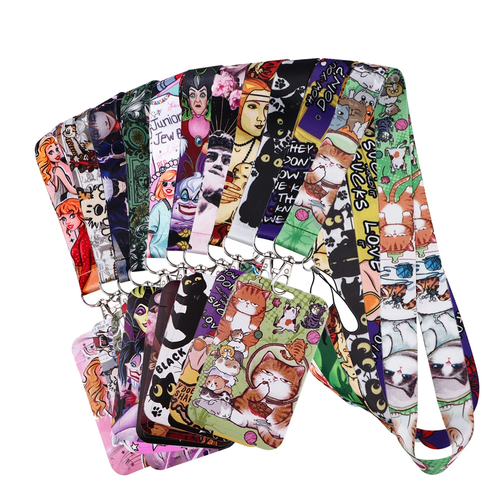 

KKZ1600 Cartoon Neck Strap Lanyards Keychain Badge Holder ID Credit Card Pass Hang Rope Lanyard for Keys Accessories Gifts