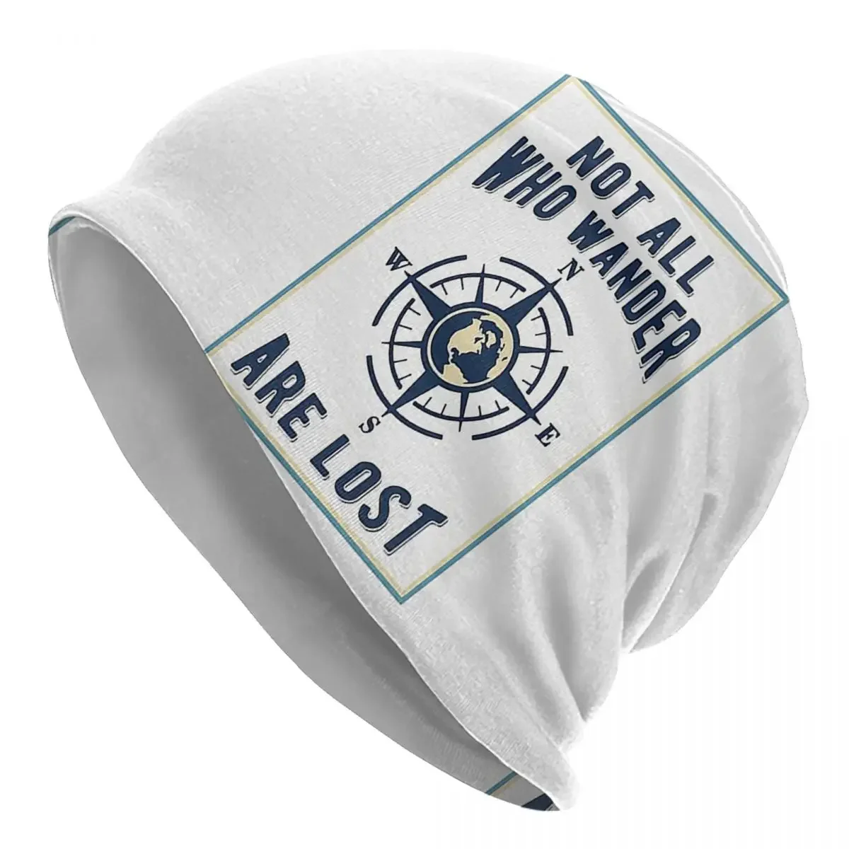 

Not All Who Wander Are Lost Compass Warm Knitted Cap Hip Hop Bonnet Hat Autumn Winter Outdoor Beanies Hats for Unisex Adult