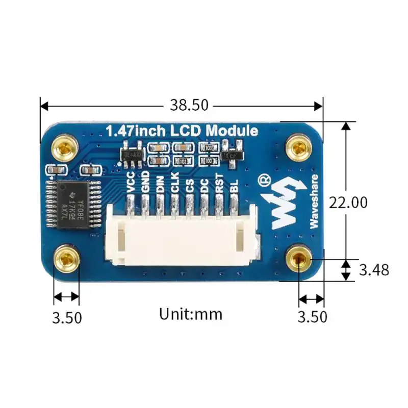 Raspberry Pi Arduino STM32  SPI ̽ ̹, 1.47 ġ LCD ÷ , ձ 𼭸, 172x320 ػ, ST7789V3