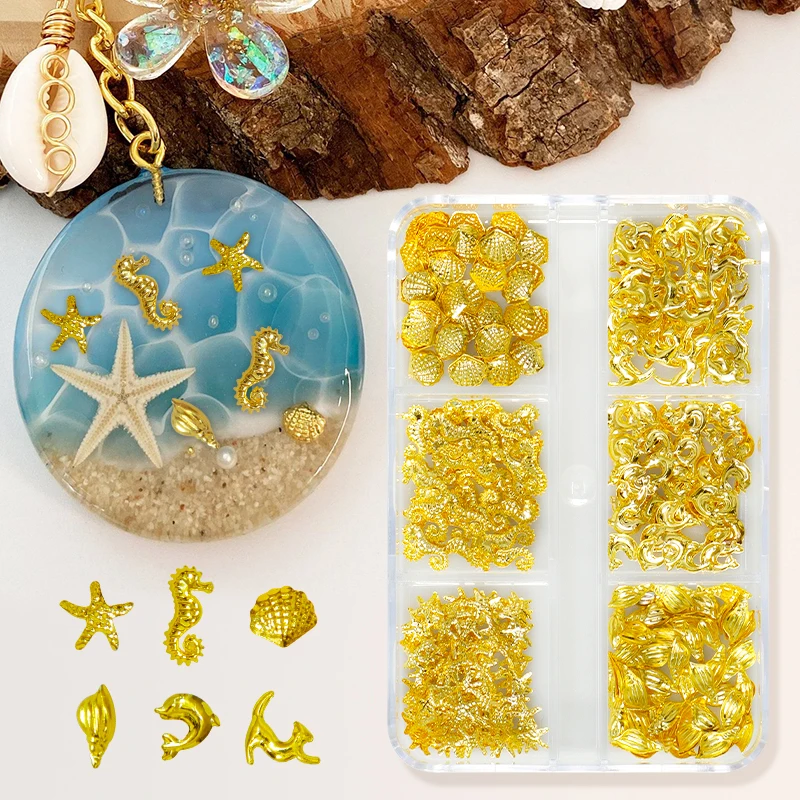 

Starfish Resin Keychain DIY Resin Accessories Ocean Metal Rivet Filling Epoxy Silicone Molds Sea Shell Hippocampal Summer Gifts