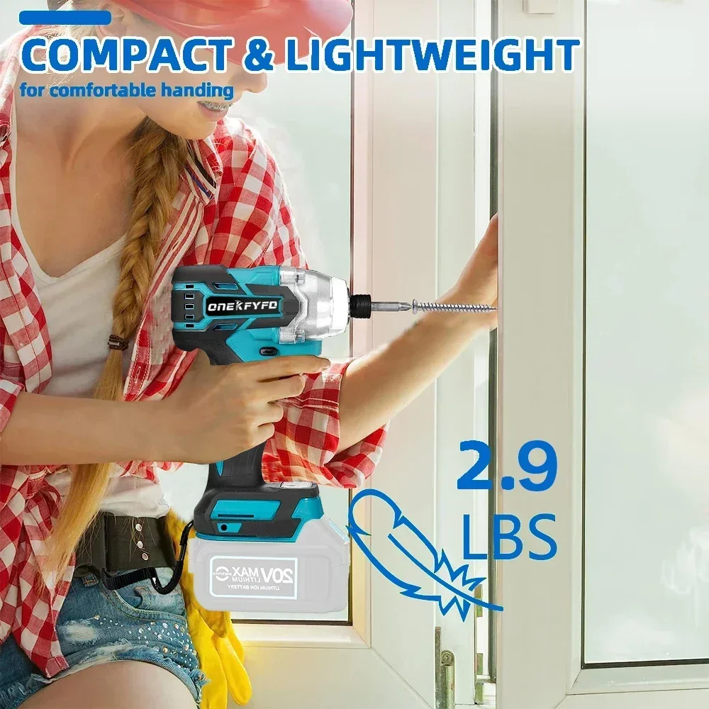 18V Cordless Electric Screwdriver Speed Brushless Impact Wrench Rechargable Drill Driver LED Light For Makita Battery 5