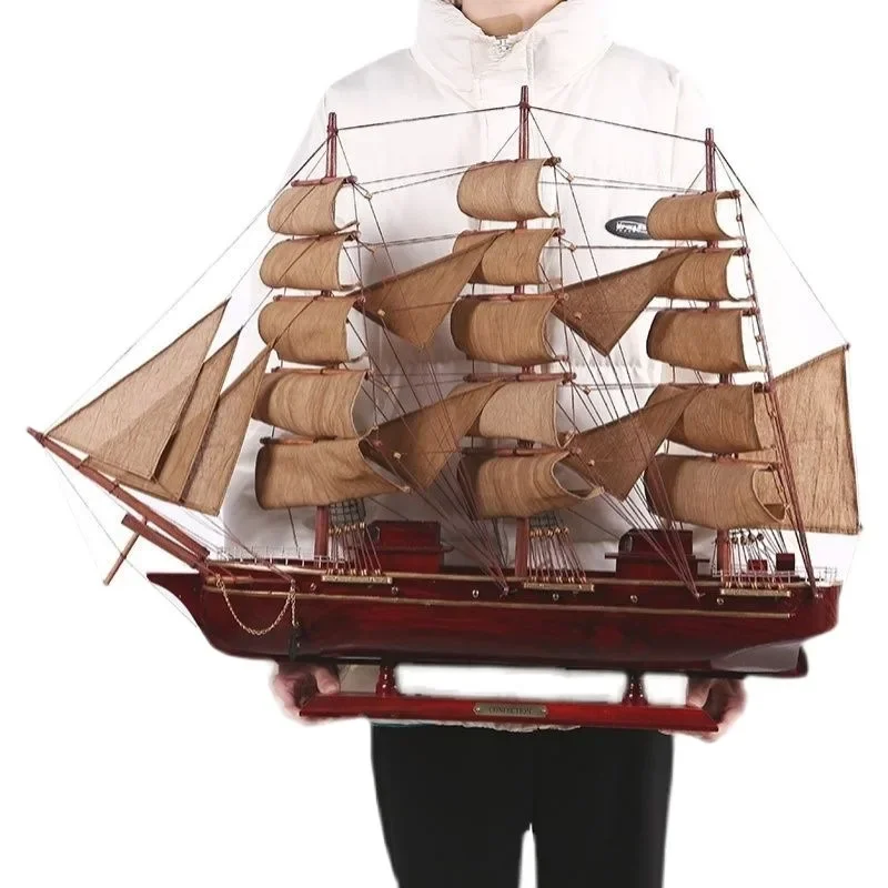 Sailboat Ornaments Solid Wood Desktop Office Opening Gift