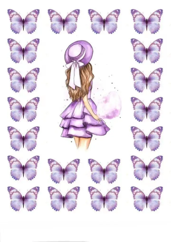 Beautiful Butterfly Back Girl Happy Birthday Party Cake Decoration Cake Topper Happy Mother\'s Day Cake Decorating Party Supplies