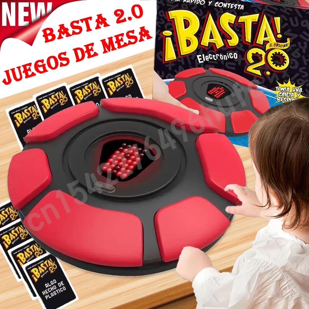 New Upgraded Basta 2.0 Spanish Board Games Fast-Paced Think Words Game Family Table Games Party Gifts Portable Basta En Español 2