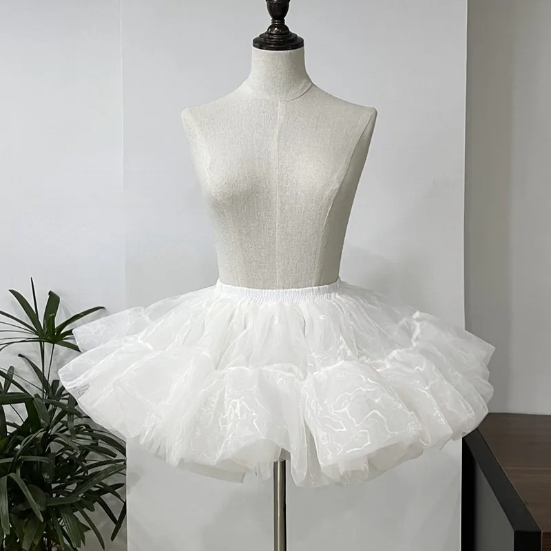 Lolita Petticoat Petticoat Underskirt Petticoat Skirt Fashionable Four Layers Puffy Petticoat Women's Mesh Skirt Party Performance Skirt