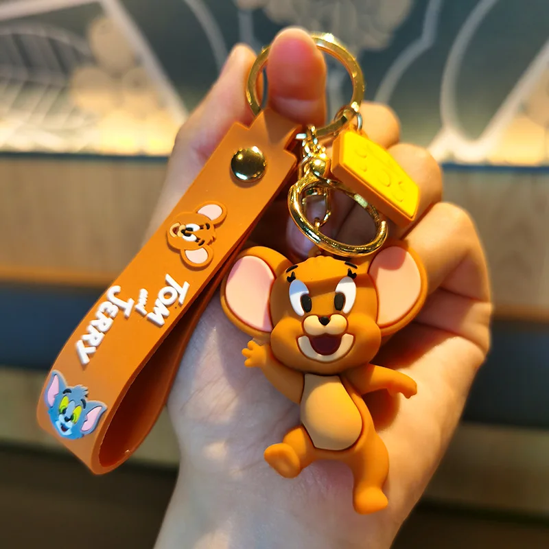 Tom and Jerry Cartoon Anime Figure PVC Doll Keychain Bag Keyring