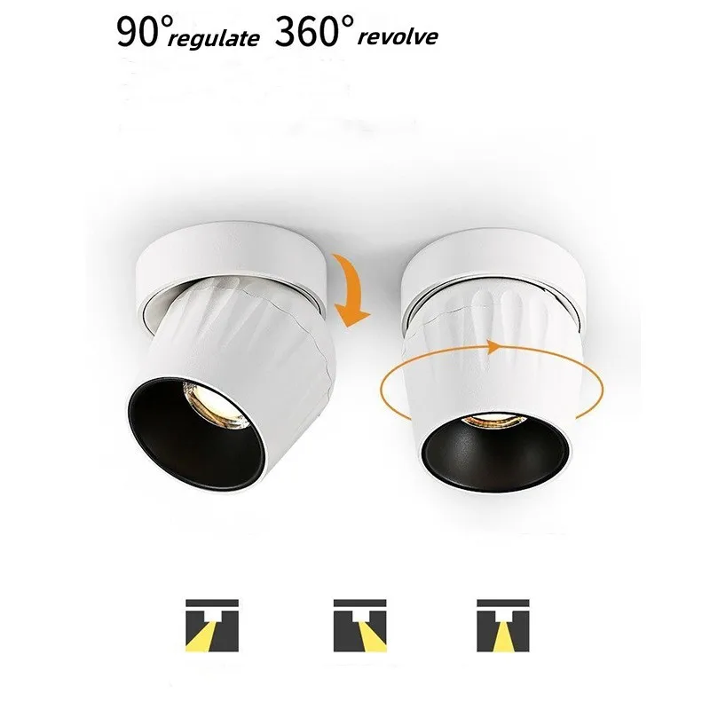 조정 가능한 밝은 장착형 스포트라이트 LED 천장 조명 COB 천장 통 7W9W12W.AC110V-240V