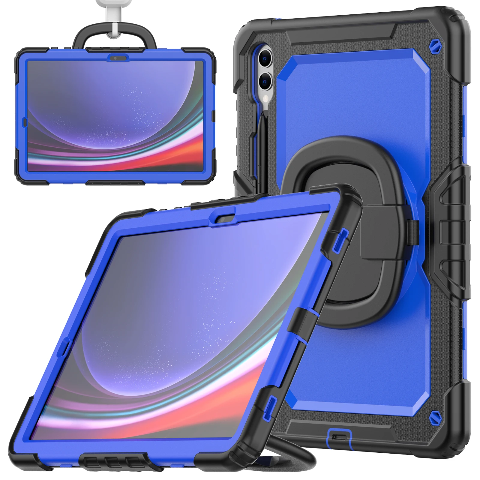 Heavy Duty 12.4-Inch Tablet Case with 360° Rotatable Bracket