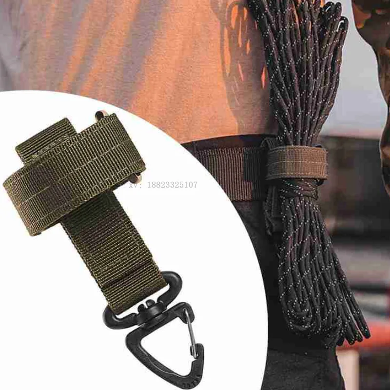 6pcs Porte-clés extérieur Équipement tactique Clip Gardien Pochette  Ceinture Porte-clés Sangle Gants Porte-corde Militaire Crochet Nylon Sangle