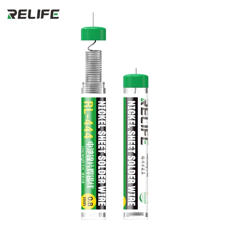 Soldering Wire RELIFE RL-444 Cell Phone Battery Nickel Sheet Solder Wire High Purity Tin Content High Soldering Point Firmly Splash/Smoke Less
