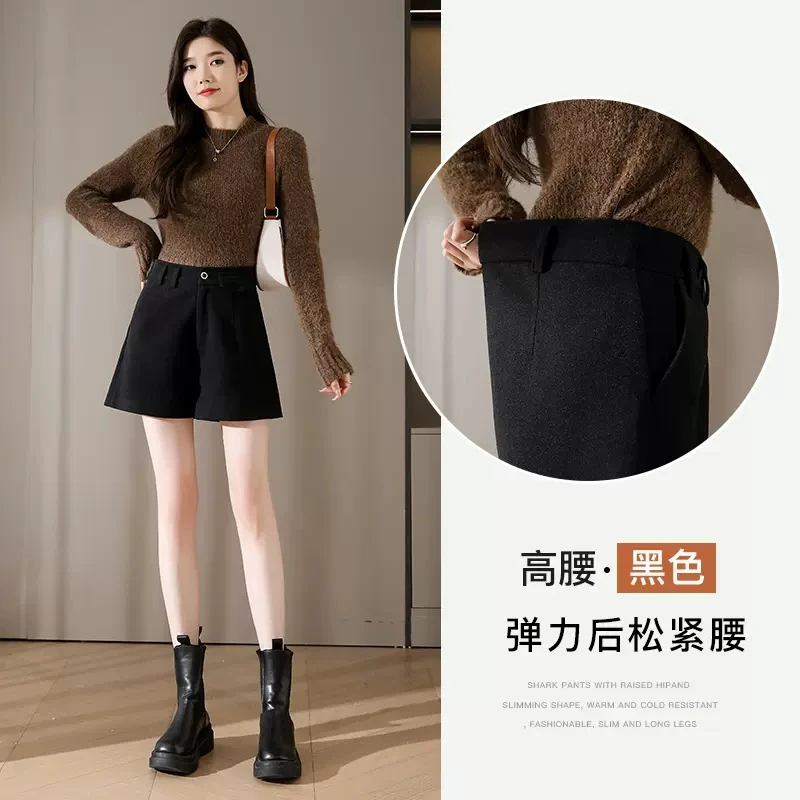 spring-suit-woolen-shorts-for-women-clothing-autumn-winter-shorts-2023-new-coffee-color-mini-pants-bd741